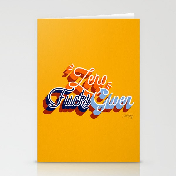 Zero F*cks Given – Yellow & Blue Palette Stationery Cards