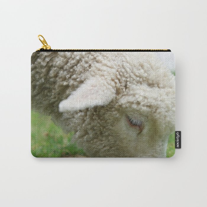 New Zealand Photography - New Zealand Sheep Eating Grass Carry-All Pouch
