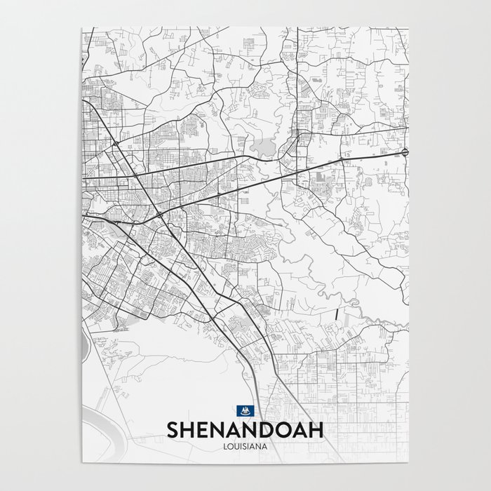 Shenandoah, Louisiana, United States - Light City Map Poster