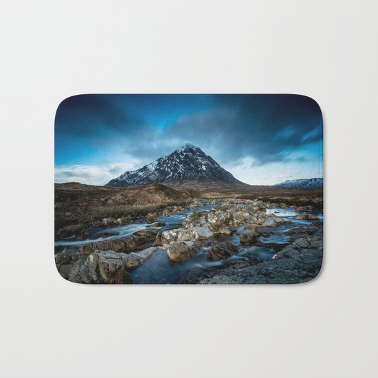 Mountain ice clouds blue Bath Mat