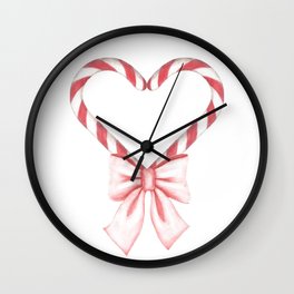 Candycane love Wall Clock