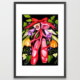 Toe shoe Floral Framed Art Print