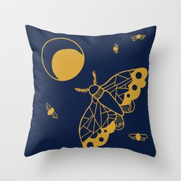 Geometric Moth Throw Pillow