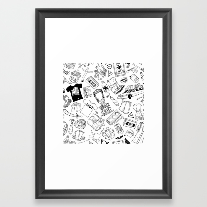 It S Always Sunny Illustration Pattern Framed Art Print By Jamieleonard Society6