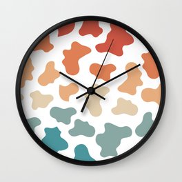 Retro Rainbow Cow Pattern Wall Clock