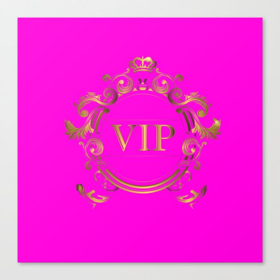 VIP in Hot Pink and Goldtones Canvas Print