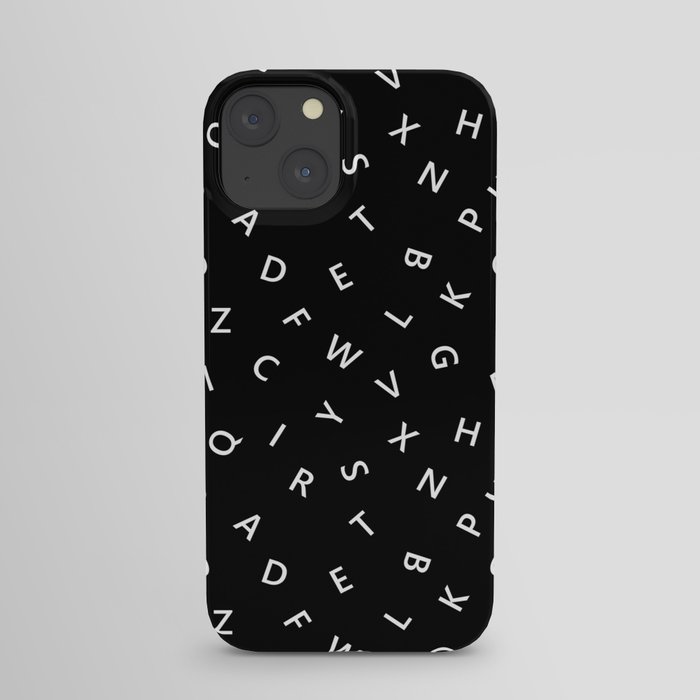 The Missing Letter Alphabet B&W iPhone Case