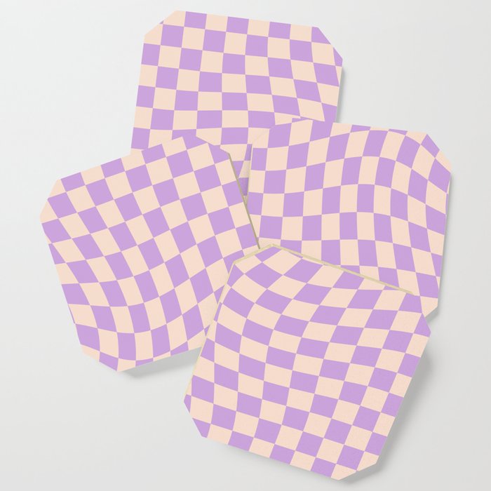 Check V - Lilac Twist — Checkerboard Print Coaster