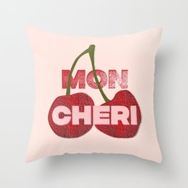 Mon Cheri Cherry Throw Pillow