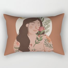 Ayla - Woman Flowers Tatoo Rectangular Pillow