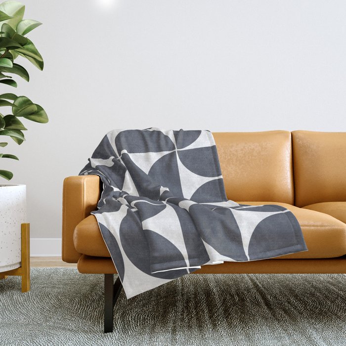 Mid century Modern geometric Inkwell Throw Blanket