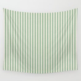 French Green Ticker Stripe Wall Tapestry