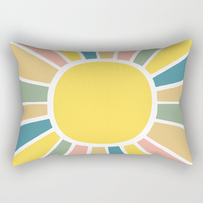 Retro Sunshine Rectangular Pillow