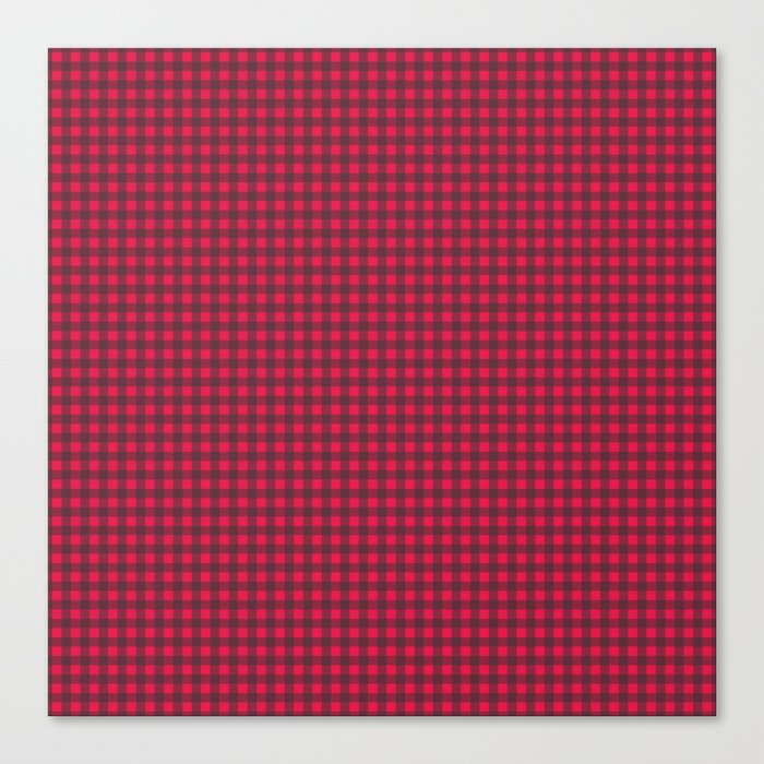 Red and Black Buffalo Plaid Gingham Canvas Print
