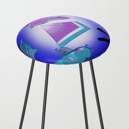 Pisces Zodiac Sign Counter Stool