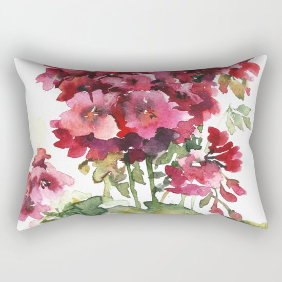 Watercolor geranium flowers Rectangular Pillow