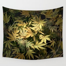 Yellow Cannabis Family Wall Tapestry