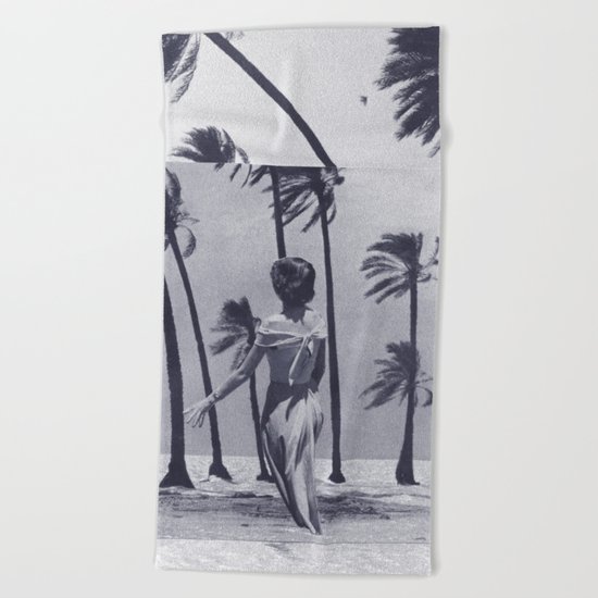 Tropical Storm in Purple Beach Towel