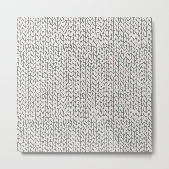 Hand Knit Grey Metal Print