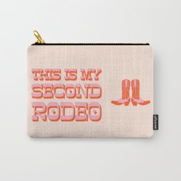 This is My Second Rodeo (pink and orange old west letters) Carry-All Pouch