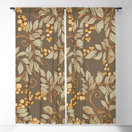 Seamless pattern, background with decorative flowers in art nouveau style, vintage, old, retro style. Blackout Curtain