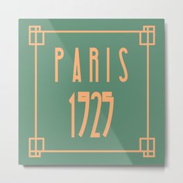 Paris 1925 Art Deco Exposition Framed Typography Tribute Metal Print