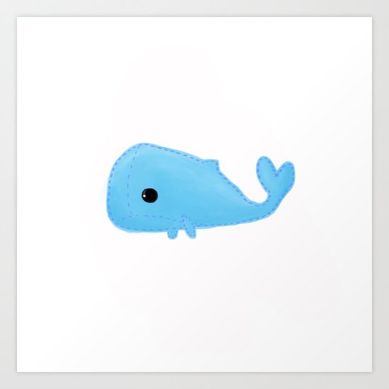 Little Blue Whale Art Print