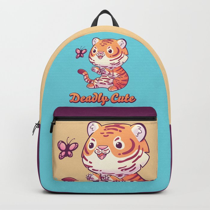 Deadly Cute Tiger // Kawaii, Big Cat, Animals Backpack