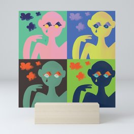 pop art tiles guy Mini Art Print