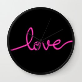 Neon Love Wall Clock