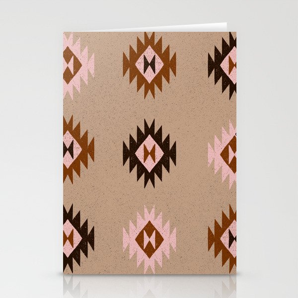 Mexican traditional pattern - Terracota red and Espresso Stationery Cards