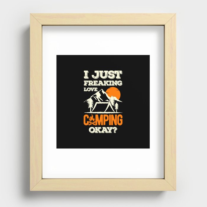 Funny Camping Sayings Recessed Framed Print