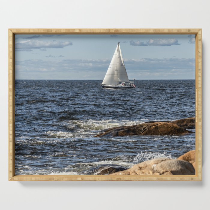 Sailboat at flatrocks Serving Tray