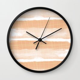 Light Blush Watercolor Stripes And Lines Wall Clock