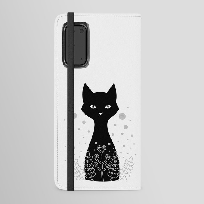 Black tuxedo cat Android Wallet Case