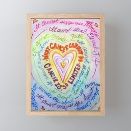 Rainbow Heart Colorful What Cancer Cannot Do Poem Framed Mini Art Print
