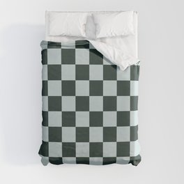 Checker Pattern in Pine Grove Blue + Wan Blue Colors (xii 2021) Duvet Cover