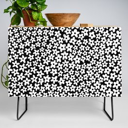 Black and White Daisy Flowers Credenza