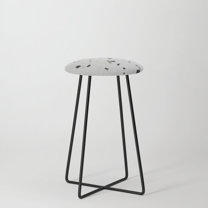 Grey Mid Century Terrazzo Counter Stool