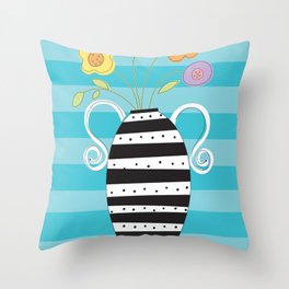 Whimsy Graphic Vase Throw Pillow