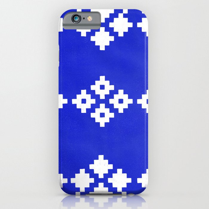 Geometric Pattern | Blue Background iPhone Case