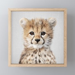 Baby Cheetah - Colorful Framed Mini Art Print