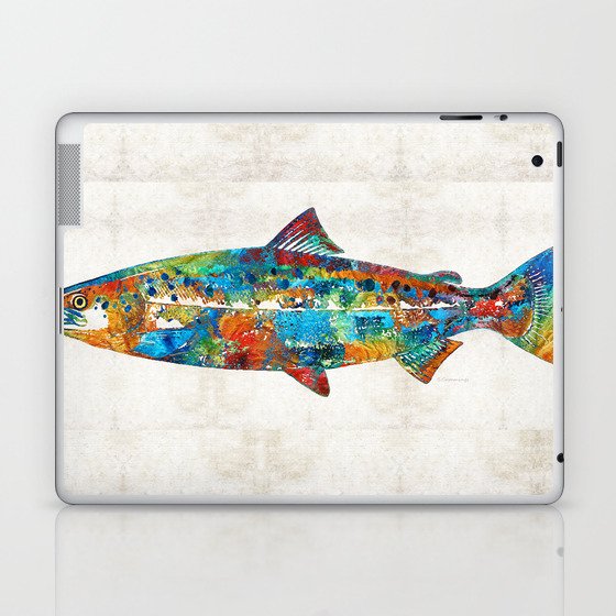 Fish Art Print - Colorful Salmon - By Sharon Cummings Laptop & iPad Skin