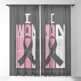 I Won Breast Cancer Awareness Sheer Curtain