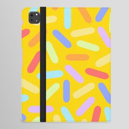Dessert Digital Rainbow Sprinkles on Yellow Graphic Pattern Design iPad Folio Case