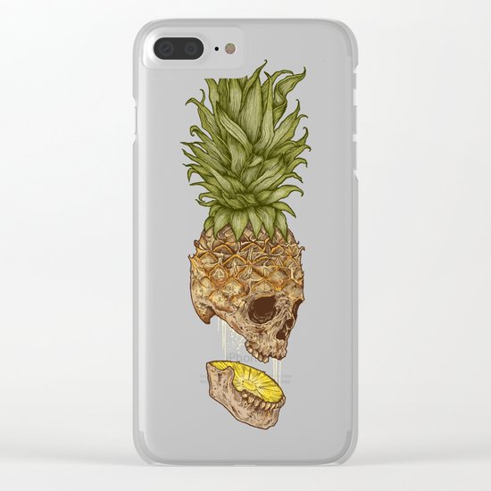 Pineapple Skull Clear iPhone Case