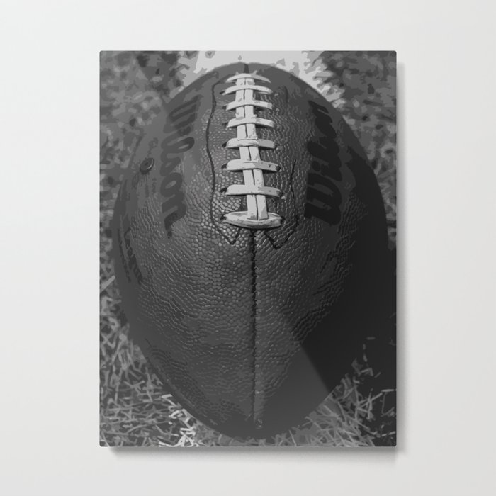 Big American Football - black &white Metal Print