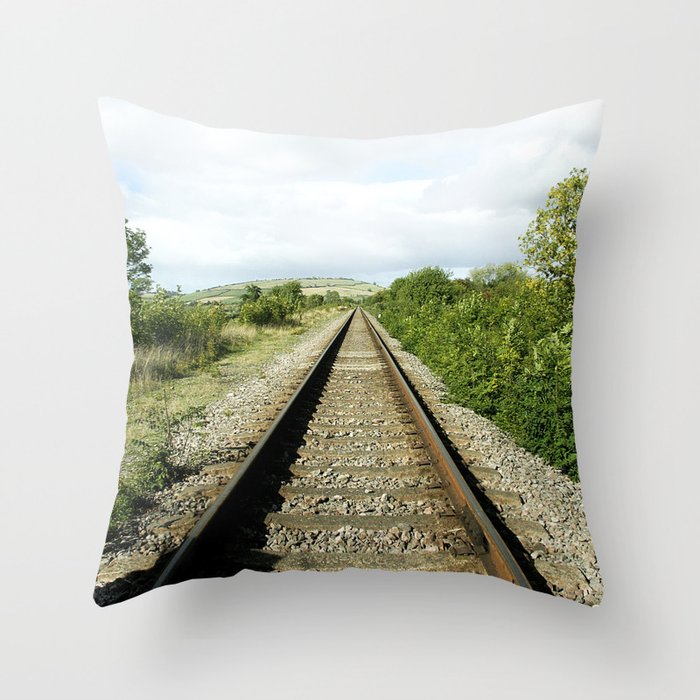 Train Tracks Throw Pillow