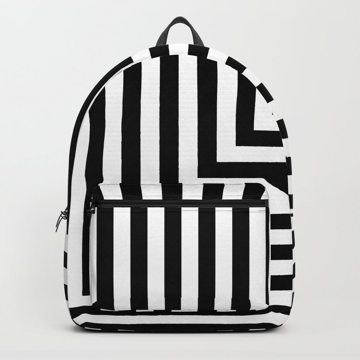 Black and White L Stripes //  pencilmeinstationery.com Backpack