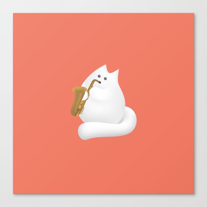 Saxophone Cat Canvas Print